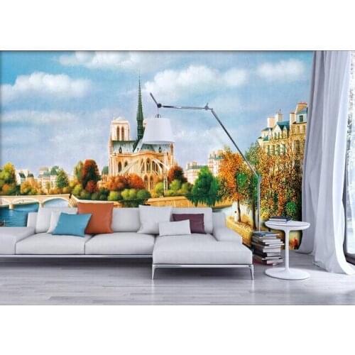 The custom 3D murals,European fairy tale town landscape oil painting papel de parede,living room sofa TV wall bedroom wall paper