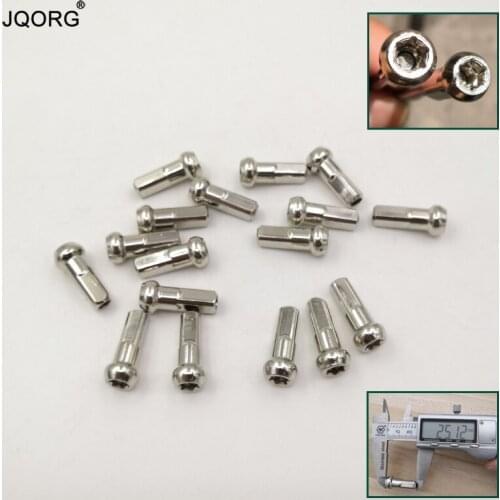 8 Guage Diameter 4.0 mm J-bend / Straight Pull Structure Motorcycle Spoke Suitable 25.1 mm Longer Brass Alloy Material Nipples