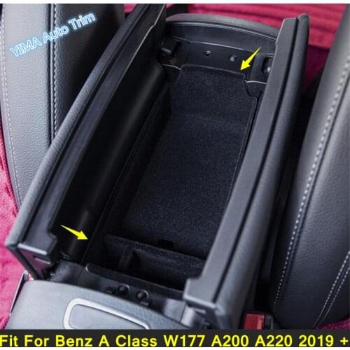 Lapetus Auto Styling Central Storage Pallet Armrest Container Box Cover Kit For Mercedes Benz A Class W177 A200 A220 2019 - 2021