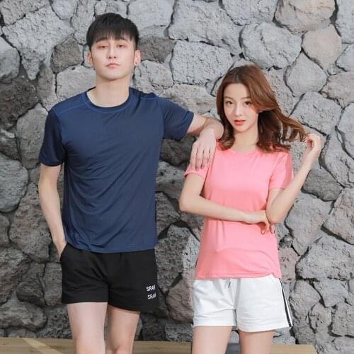 Outdoor Quick Drying T-shirt Mens Summer Sports Short Sleeve Womens Ice Silk Running Sweat Absorption Breathable Fitness Large