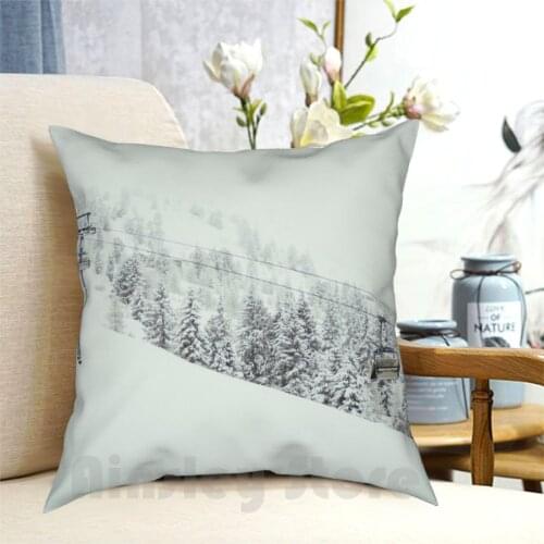 Ski Lift In The Snow Pillow Case Printed Home Soft Throw Pillow Zillertal Zillertal Snowing Snow Winter Europe White