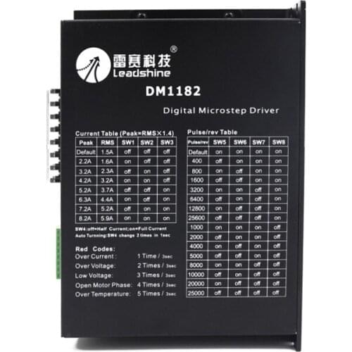 DM1182 Digital Microstep Driver CNC Stepper Drive 2 phase 2.2~8.2A 60~130VAC Matching Nema34 86/110/130 Motor