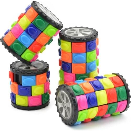 97BC Montessori Toy Slide Cube Puzzle Board Easy Tangram Rotate Slide Freely Jigsaw for Activity Center Busy Board for Kids
