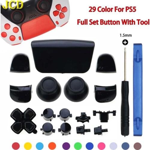 JCD Joysticks Cap D-pad R1 L1 R2 L2 Triggers Share Options Full Set Face Buttons For DualSense 5 PS5 Controller Button W/ Tool