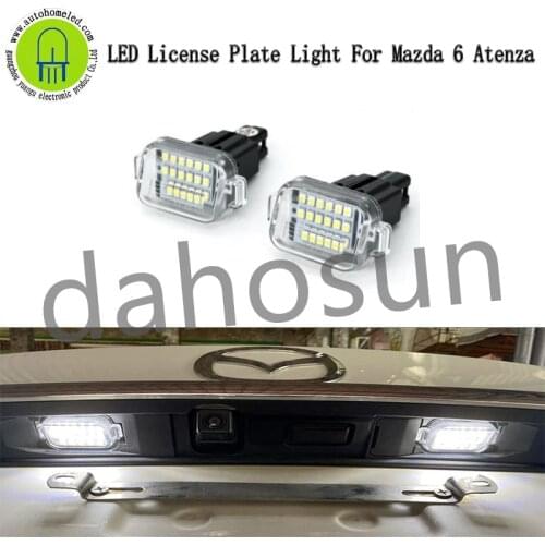 2Pcs White LED License Plate Light Assembly for Mazda 6 Atenza 2014-2020 Mazda3 Hatchback 14-18 Error Free Raer Tail Number Lamp