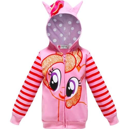 2-10Years Baby Girls Rainbow Jacket For Pony Halloween Cosplay Party Coat Children Clothes Cute Kids Boys Hooded Outerwear