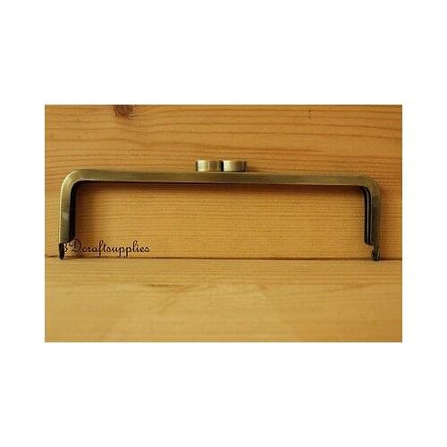 Metal purse frame glue on clasp clip anti bronze 7 1/4 inch X 2 inch C40