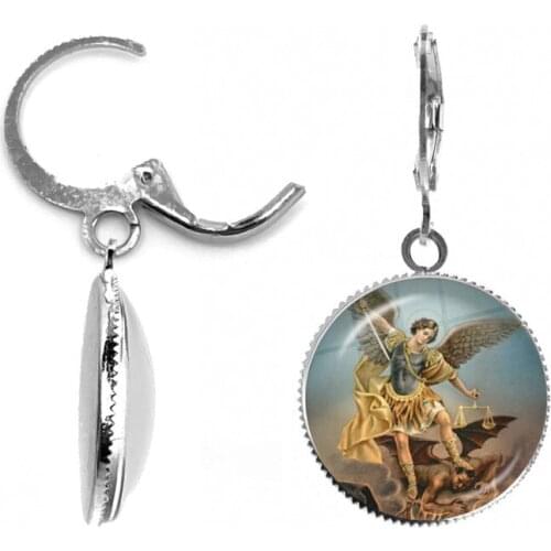 Fashion Drop Earring Archangel St.Michael Protect Me Saint Shield Protection Charm Russian Orhodox Earrings Jewelry For Gift