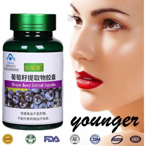 Grape Seed Extracts Capsule Potent Antioxidant Tablet Promotes Skin Collagen Pill Energy Support Improve Health Immune System