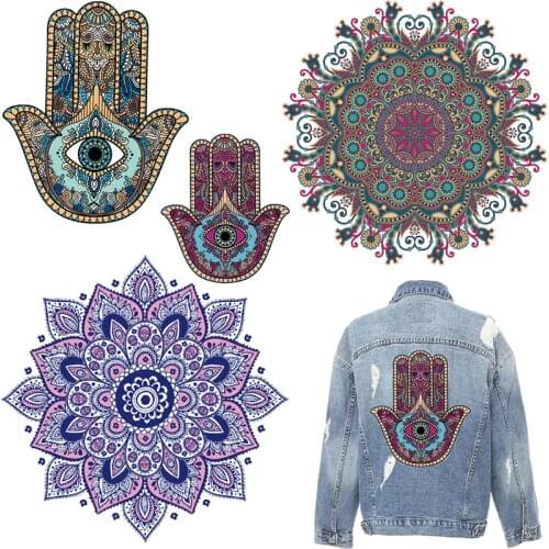 Mandala Ironing Stickers Iron-on Transfers for Clothing Thermoadhesive Patches Diy Patch Flex Fusible Transfer Applique Dress