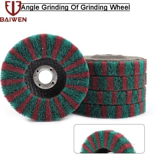 100mm Non-woven Scouring Pad 4‘’ Grinding Wheel Buffing pad Polishing Wheel Nylon Fiber Flap Disc for Angle Grinder