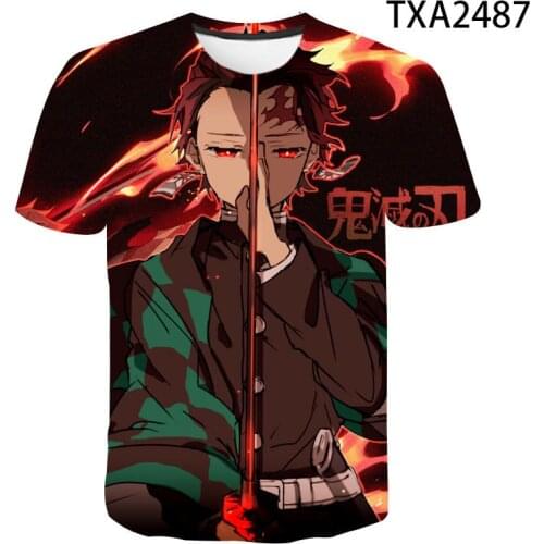 2021 New Demon Slayer T-shirt Anime Tees Men Women Children Streetwear Cool 3D Printed Tops Funny Cartoon Kimetsu No Yaiba Tee