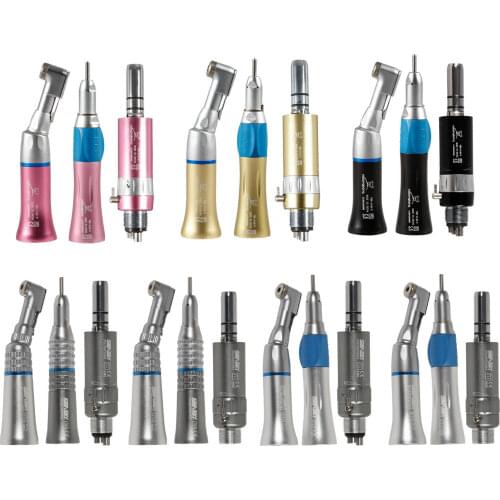 NSK Style Dental Low Speed Handpiece Kit 4/2-Hole Connection Contra Angle Straight Motor