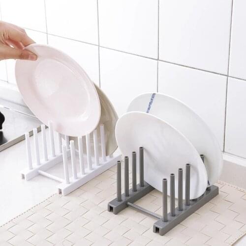 Plastic Plate Dish Drying Storage Rack Holder Self Sink 2021 New Sponge Drain Drying Rack for kichen shelf organizer drainer