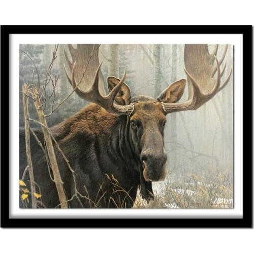 Full square diamond 5D DIY diamond embroidery bull moose diamond painting Cross Stitch Rhinestone home decoration gift
