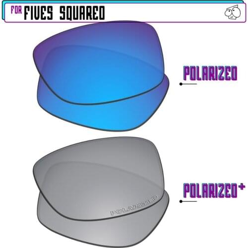 EZReplace Polarized Replacement Lenses for - Oakley Fives Squared Sunglasses - Silver P Plus-Blue P