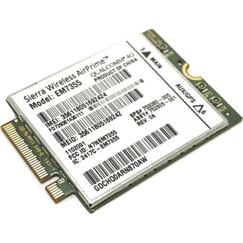 Unlocked Gobi5000 Sierra Wireless Airprime EM7355 LTE EVDO/HSPA WWAN NGFF 4G Module for HP Elitebook 820 840 G1