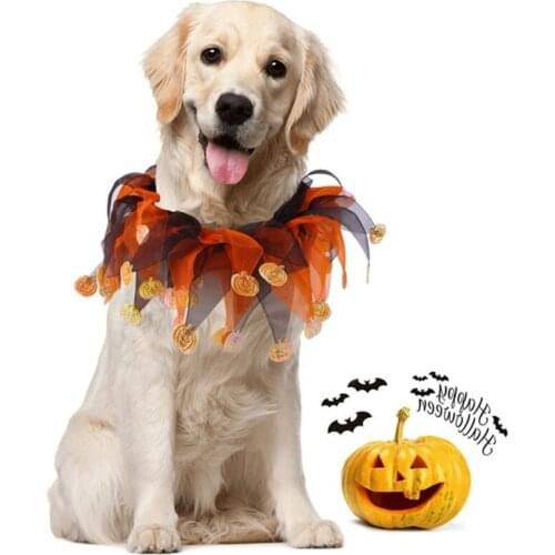 Christmas Pets Adjustable Collar Pet Neckchief Clown Style Costume Prop for Kitten Puppy Collar Xmas Halloween Party Supplies