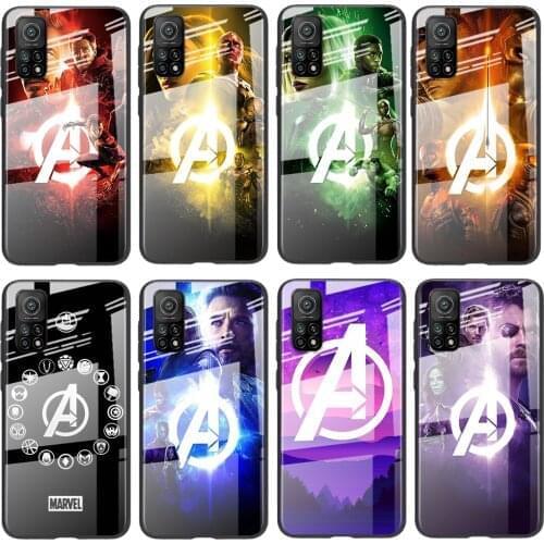 Tempered Glass Luxury Cover Marvel Avengers Hero Cool For Xiaomi POCO F3 F2 X3 NFC X2 M2 Pro Shockproof Shell Phone Case