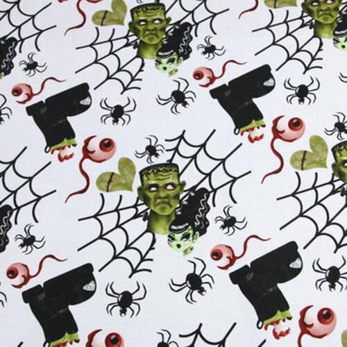 Cartoon Black Spider and Boot Patchwork 100 Cotton Fabric Hometextile Backpacks DIY Needlework Material Digital Printing