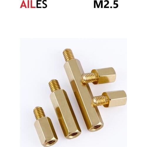M2.5 Hex Brass Standoff Spacer Screw Pillar PCB Computer PC Motherboard Female Hex Brass Spacing
