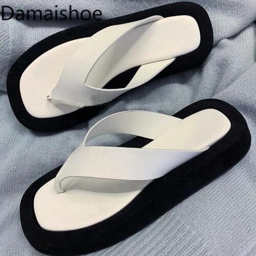 Internet Celebrity Same Style Thick Bottom Color Matching Flip-Flops 2021 Summer New All-Matching Non-Slip Beach Sandals Women