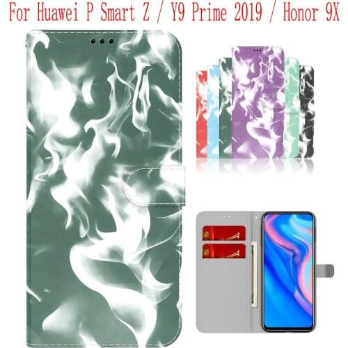 Sunjolly Case for Huawei P Smart Z Y9 Prime 2019 Honor 9X Wallet Stand Flip PU Phone Case Cover coque capa Case Cover