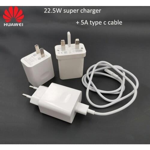 Super charger Huawei 22.5W supercharger For Huawei P20 P30 lite Pro P9 P10 P40 Mate 30 20 RS Pro 10 nova 5i 5A 5T 6 Type C-Cable