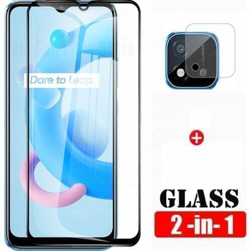 2 in 1 Tempered Glass On For Oppo Realme C20A Full Cover Screen Protector Film For Reame Realme c20a c20 A Protective Glass