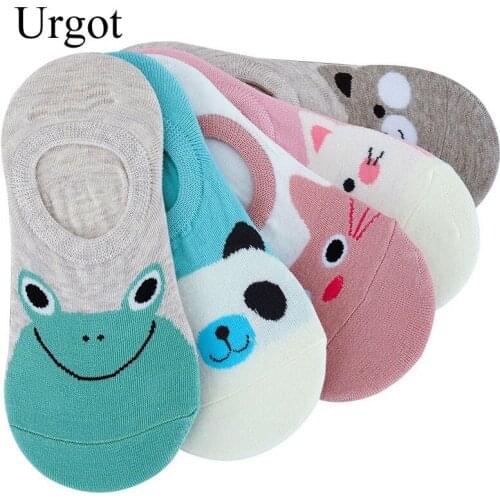Urgot 3Pairs/Lot Cartoon Frog Bear Boat Socks Cute Animal Women Socks Summer Funny Short Ankle Socks Ladies Cotton Sock Dropship