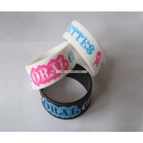 1 inch Width Any Color Can DO Promotion Kids Children School Fashion Promotion Gift Wristbands Logo Imprint Silicone Bracelet