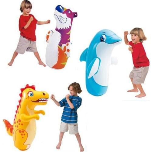 1PCS Fun Boxing Animal Tumbler Wrestler Cartoon Play Inflatable Toy Outdoor CS Children Inflatable Bunker 3-10 Kid Boxing traini