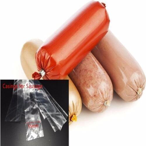 5 Meters Food Grade Casings for Sausage Salami Wide 50mm Shell for Sausage Maker Machine Hot Dog Plastic Casing Inedible Casings