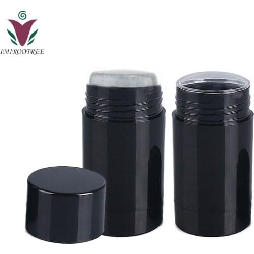 8pcs empty cream packaging tube 75ml bottom filled matte black plastic twist up gel deodorant stick container