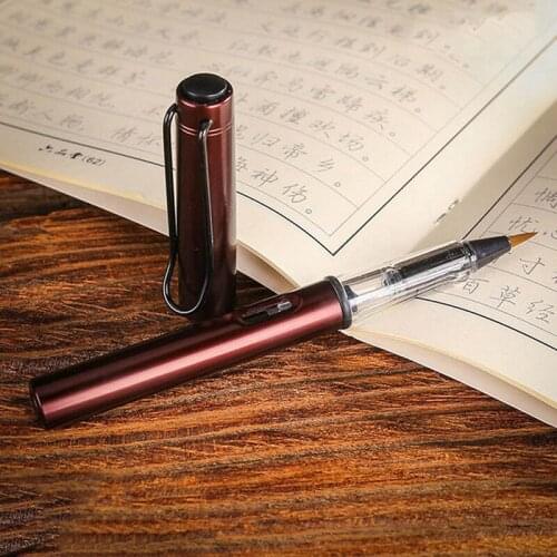 Watercolor Pen Creative Water Soft Brush Pen Metal Aluminum Rod Refillable Ink Hot Painting Calligraphy Drawing Art Supplies