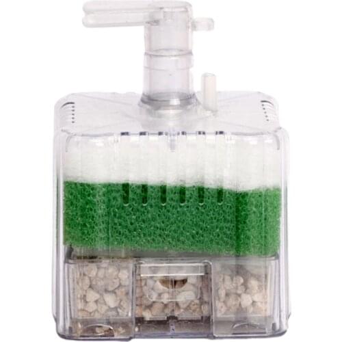 Aquarium Sponge Filter, Small Fish Tank Filter Internal Air Driven Sponge with Media for Seawater Tank Aquarium