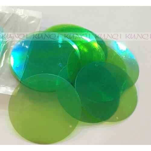 50mm Large Round Green Loose Hologram Sequin Paillette Sewing Decoration,Wedding Craft,Women Kids DIY Garment Accessory SFZ150