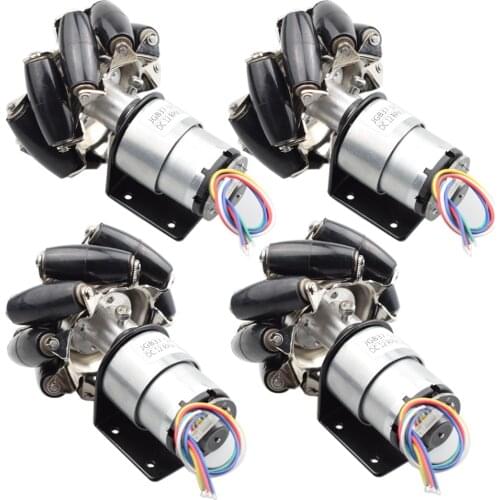 25KG Big Load 4pcs 78mm Mecanum Wheel+ 4pcs 12V 178rpm Motor with Speed Encoder for Arduino DIY Project Smart RC Robotics Parts