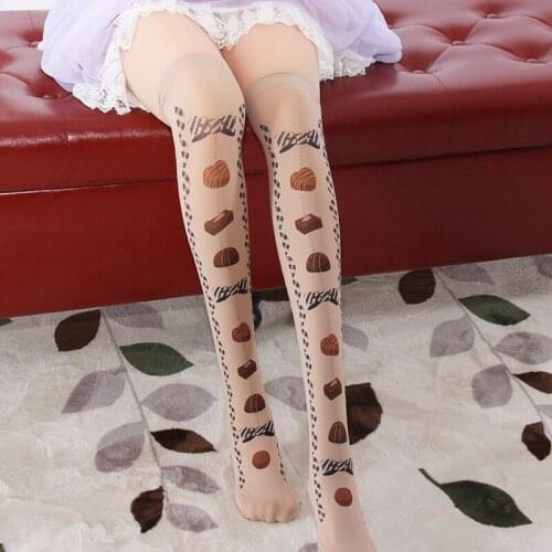 Sweet princess chocolate color sweet lolita stockings japanese lolita overknee silk stockings kawaii girl loli cos