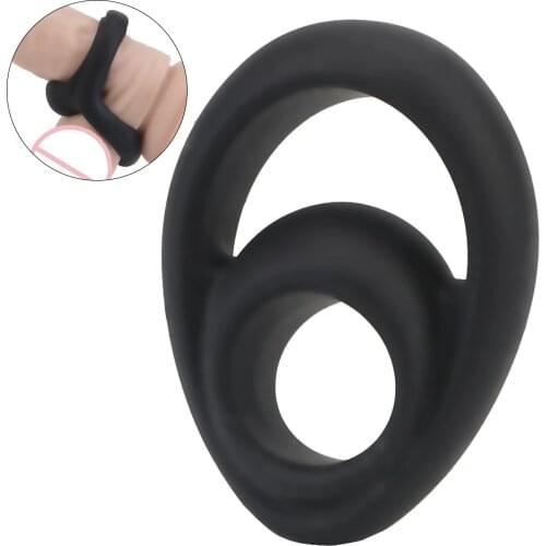 Dual Cock Rings Penis Stretcher Enlargement Exerciser Delay Ejaculation Sex Toys for Men Couple Tools Male Masturbation Erotic