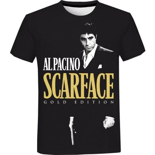 New Scarface T-Shirt Movie Tony Montana 3D Printed Streetwear Men Women Casual Fashion O-Neck T Shirt Oversized Tees Tops Unisex