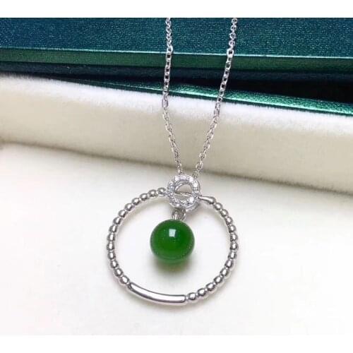 Fine jewelry Natural Xinjiang Hetian jade Jasper little bead pendant free shipping