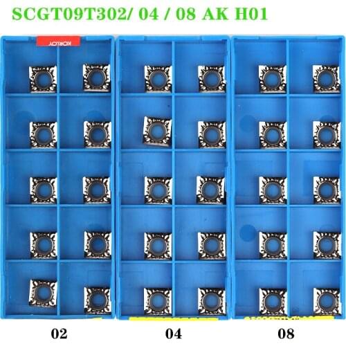 SCGT09T302 SCGT09T304 SCGT09T308 AK H01 Carbide Inserts CNC Lathe Turning Tools SCGT Blade Cutting Tool for Aluminum Copper Wood