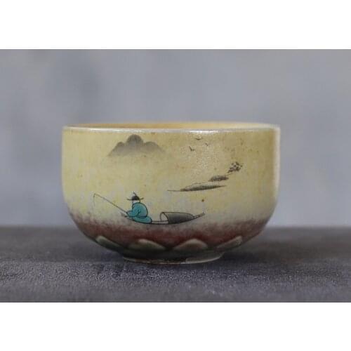 LUWU ceramic teacup handmade mountain tea cup chinese kung fu cup 90ml
