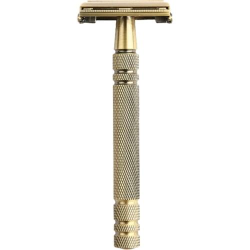 Classic Safety Razor Men Shaving Butterfly Open Double Edged Manual Shaver Vintage Metal Long Handle