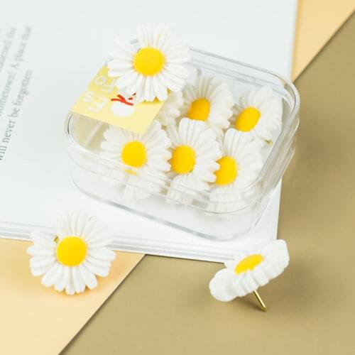 10PCS Daisy Push Pins sunflower Thumb Tack Decorative Cute Pushpins for Photos Wall, Maps, Bulletin Board or Cork Boards
