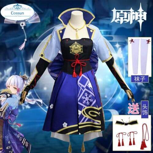 Game Genshin Impact Kamisato Ayaka Cosplay Costume Kamisato Ayaka Cosplay Costume Women Dress Full Set Halloween