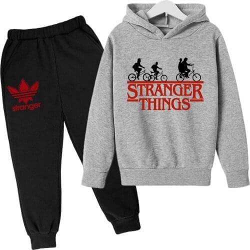 Football suit Boys Clothing Sweatshirt+Sweatpants Stranger Things Kids Hoodie Pants 2pcs Sets baby suit sports suit for girls