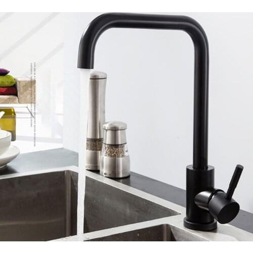 Kitchen Faucet 360 Degree Rotation Kitchen Mixer Tap Stainless Steel Home Black Fapully Swivel Tap