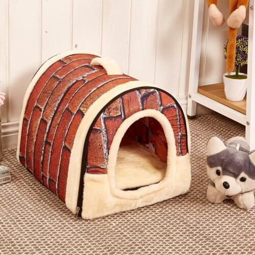 Hot Multi-function Dog House Nest With Mat Foldable Pet Dog Bed Cat Bed House For S M L Dogs Travel Pet Bed Bag Free shipping